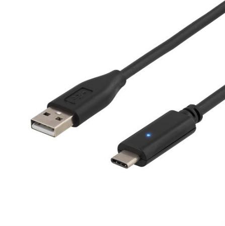 USB 2.0 -kaapeli, Type A - Type C uros, 2m, musta