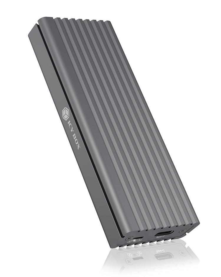 ICY BOX IB-1817M-C31, SSD-kotelo, M.2, PCI Express 3.0, 10 Gbit/s, USB-liitettävyys, Harmaa