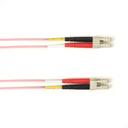 COLORED FIBER OM3 50/125 MULTIMODE FIBER OPTIC PATCH CABLE - LSZH, LC-LC, PINK, 30-M (98.4-FT.)